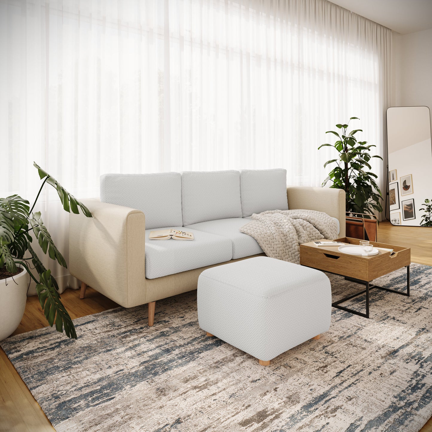 Square Ottoman Cover - Classic